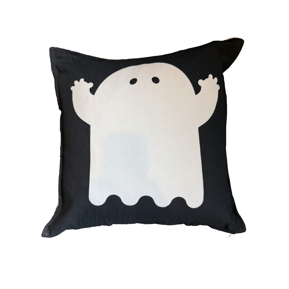 Ikea Halloween KUSTFYR Cushion cover Ghosts 20x20" Black White NEW 2025 Cotton - Picture 5 of 13